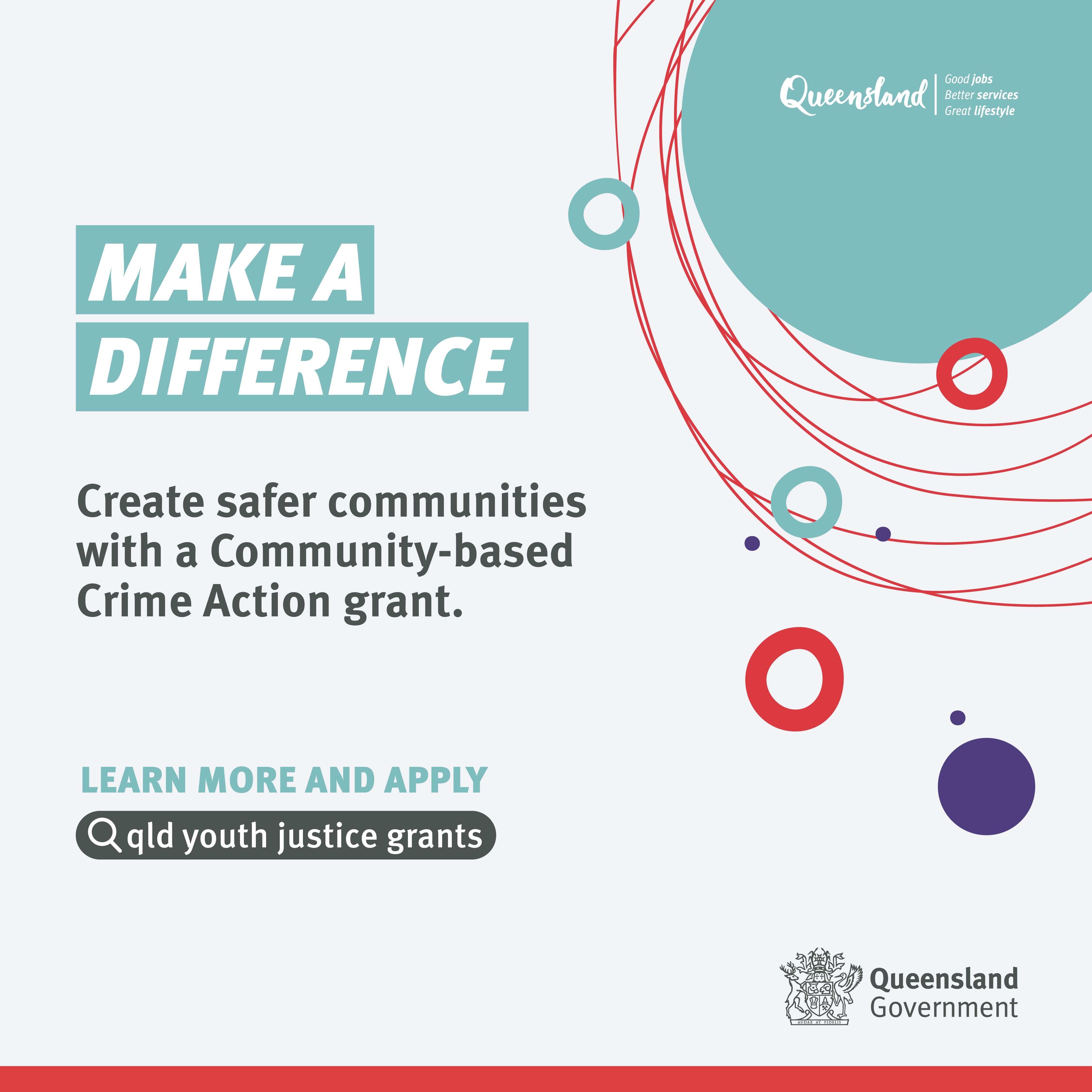 Make a Difference: Create safer communities with a Community-based Crime Action grant social tile